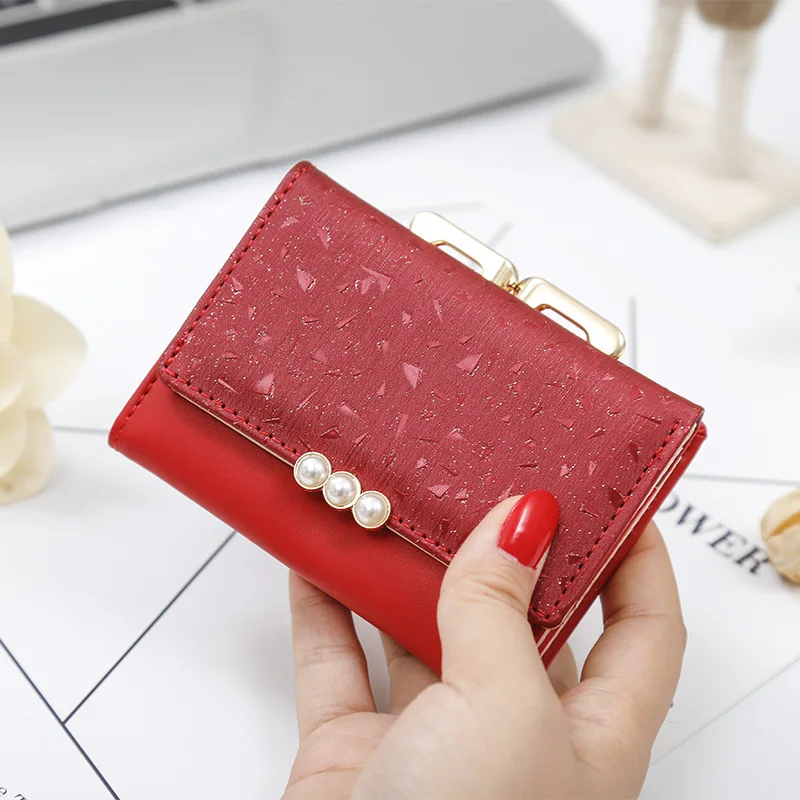 Buy Fashion Sequin Short Wallet Women Glitter Trifold