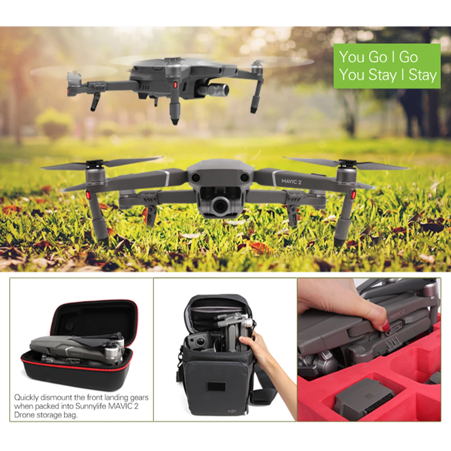 SUNNYLIFE 4 шт. складные удлинители ножек опорные ножки защита для DJI Mavic 2 Pro Zoom
