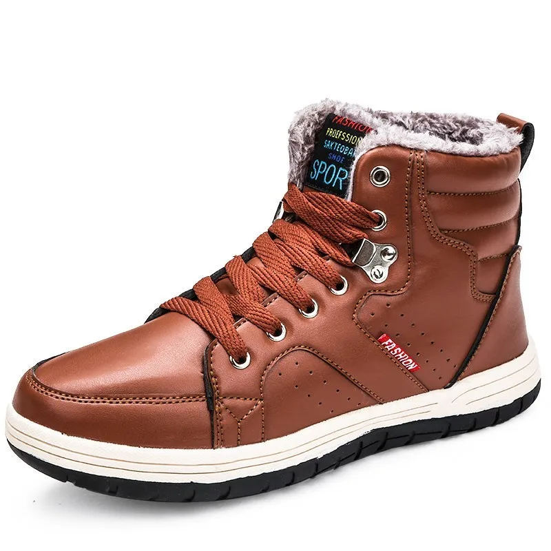 

QZHSMY brand Men shoes Lightweight sneakers warm boots Slip-on Casual Shoes For man Fashion Footwear Zapatillas Hombre Black