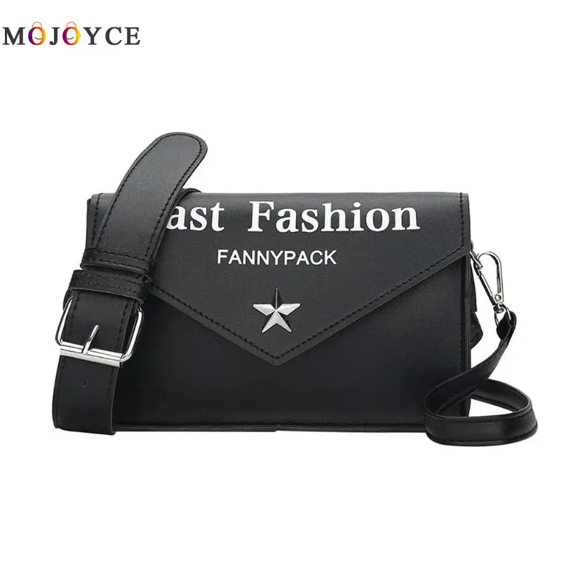 

Women Fanny Packs Ladies Letters Printed PU Leather Belt Bags Phone Pouch Female Waist Bags