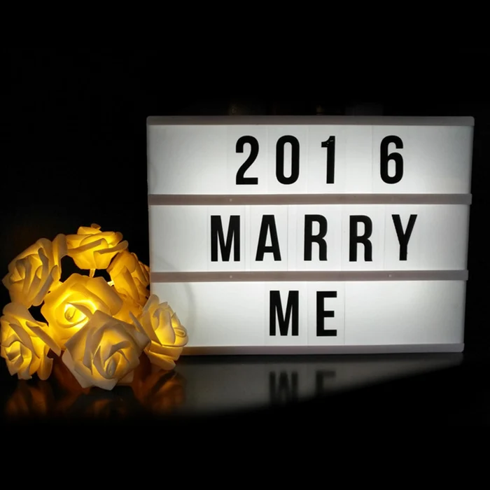 

Creative LED Light Boxes with Letters Light Up Your Life A4 Size Cinematic Light Box Home Decor DA