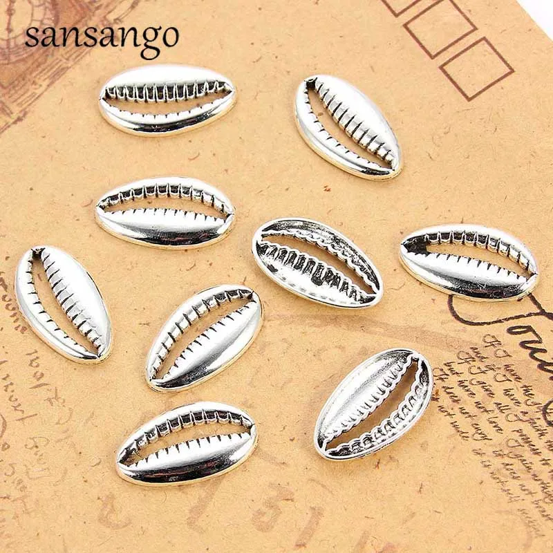 

10pcs Vintage Cute Shell Metal Alloy Charm Beads For Jewelry Making DIY Necklace Bracelet For Women Man Gift Accessories 23*13mm