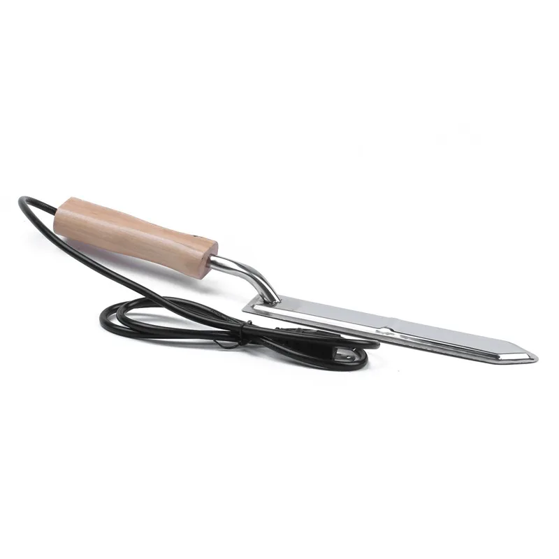 

US Plug Electric Honey Knife Bee Beekeeping Equipment Cutting Heating Knife Wood Handle Stainless Steel Scraper Tools