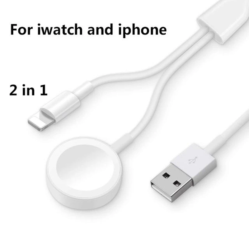 

2 In 1 Wireless Charger For Apple-Watch Series 1 2 3 4 Usb Magnetic Charging Cable 3.3 Feet/1Meter For Iphone 7 8 X Max
