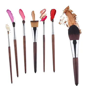 

Makeup Brushes - 10 Pack Wooden Brush Set Multifunctional Facial Contours Foundation Concealer Eye Shadow Eyebrows Lips Brush