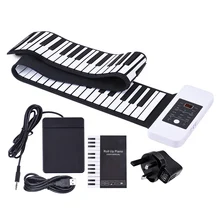 Портативный Силиконовый 88 клавиш ручное рулонное пианино электронная usb-клавиатура с одной педалью встроенный литий-ионный аккумулятор и громкий динамик