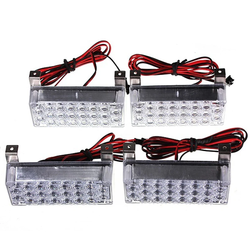 

4Pcs 22LED Amber Car Auto SUV Emergency Light Bars Warning Strobe Grille Grill Lamp Lighting