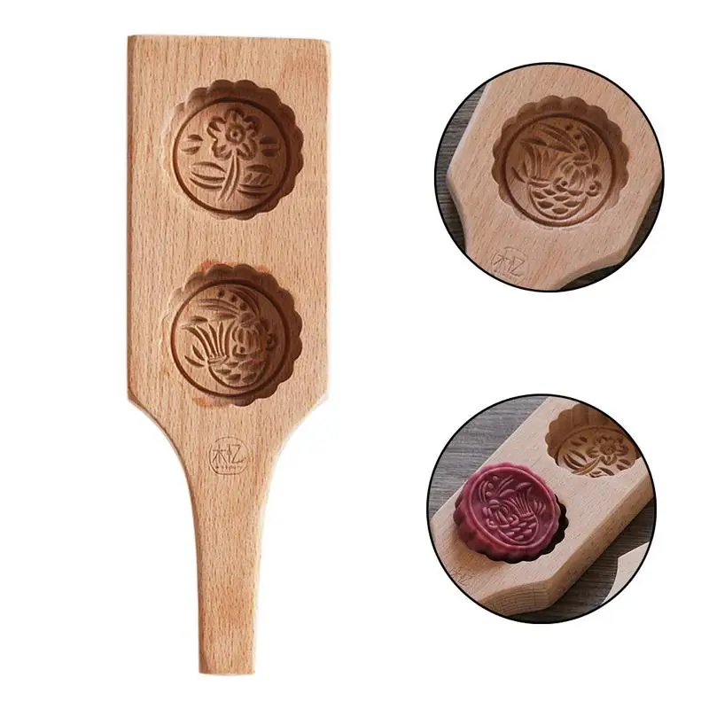 Резьба по дереву форма цветы печенье Mooncake Тыква мунг Bean Торт Украшение формы