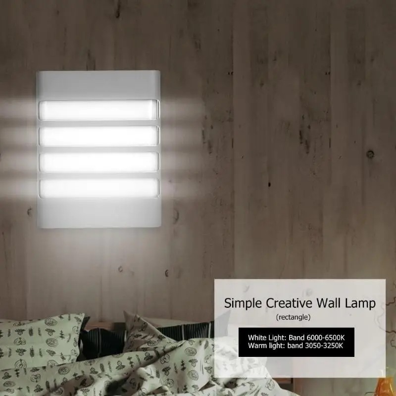 

12W Square LED Wall Lamp White Light Bedroom Bedside Lights Home Lighting