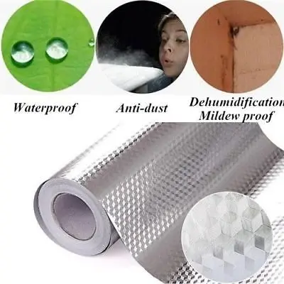 Популярные водонепроницаемые маслостойкие алюминиевые фольги практичные бытовые самонарезаемые наклейки на стену кухонные защитные обои