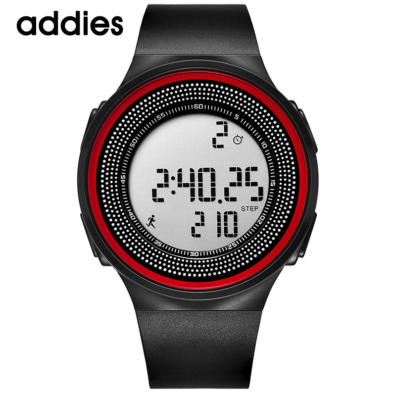 

Digital Sport Student Watch Waterproof 5ATM Men Military Watches Step Counting Luminous Segmented Stopwatch Black Watch