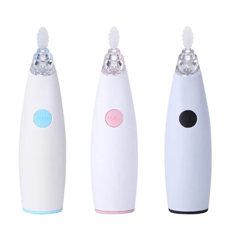 Electric Earwax Removal Kit Silicone Head Cleaning Ears Tool for Kids Adult Electric Earwax Removal Kit Tool LED Light Ear Clean