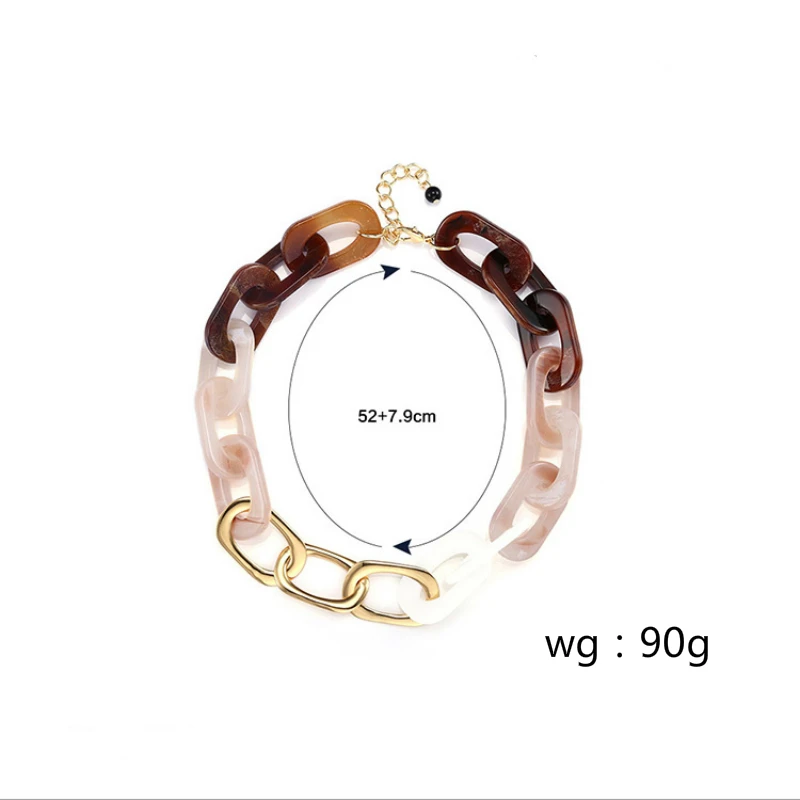 Эффектное ожерелье чокер Женская акриловая цепь Kolye Colar Harajuku Collares ювелирные