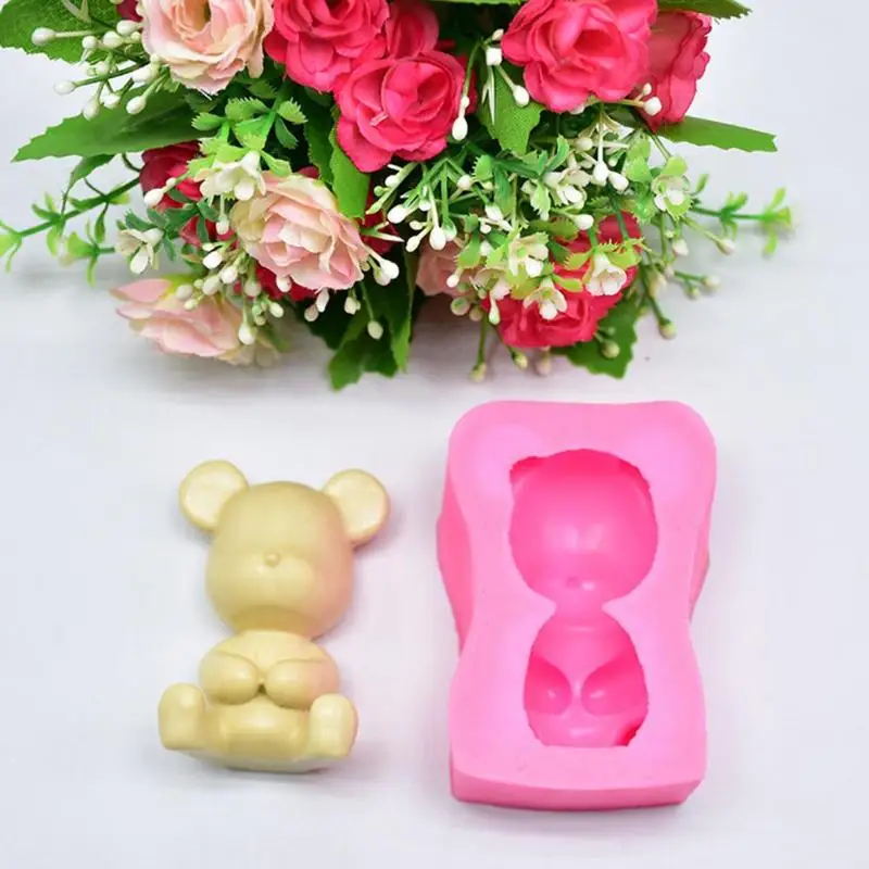 

Small Bear Shape 3D Silicone Cake Mold Modeling DIY Fondant Cake Decorating Tool Cookie Chocolate Mould Cake Tools