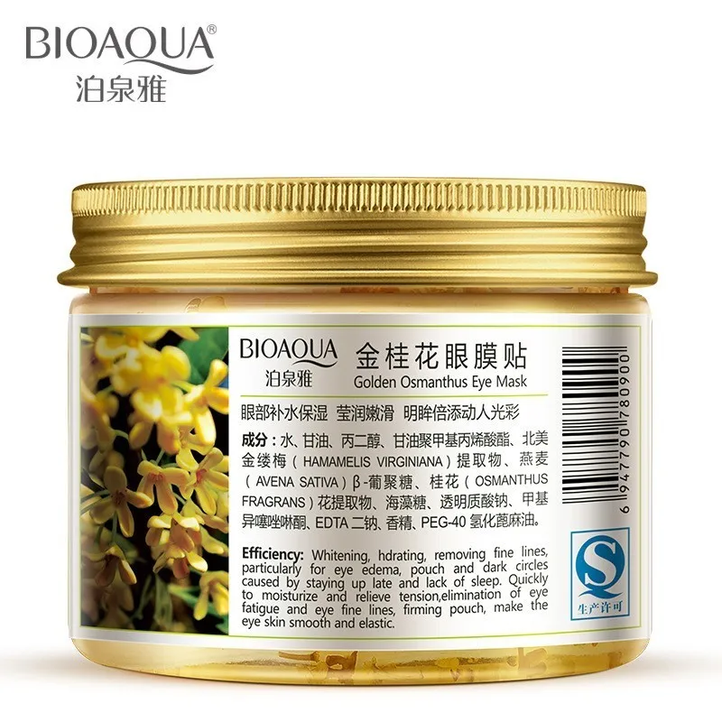 80 шт/бутылка BIOAQUA Gold osmantus маска для глаз женский коллагеновый гель сывороточный
