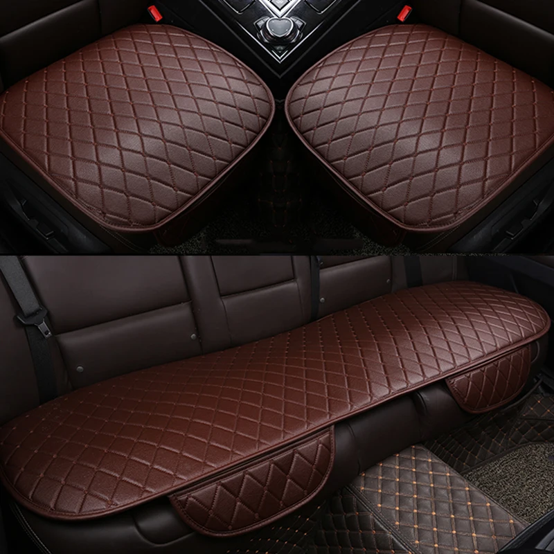 

New 2019 Car Seat Cover Pu Leather Automobiles Seat Cover Universal Auto Front Back Protector Pad Chair Mat Interior Accessories