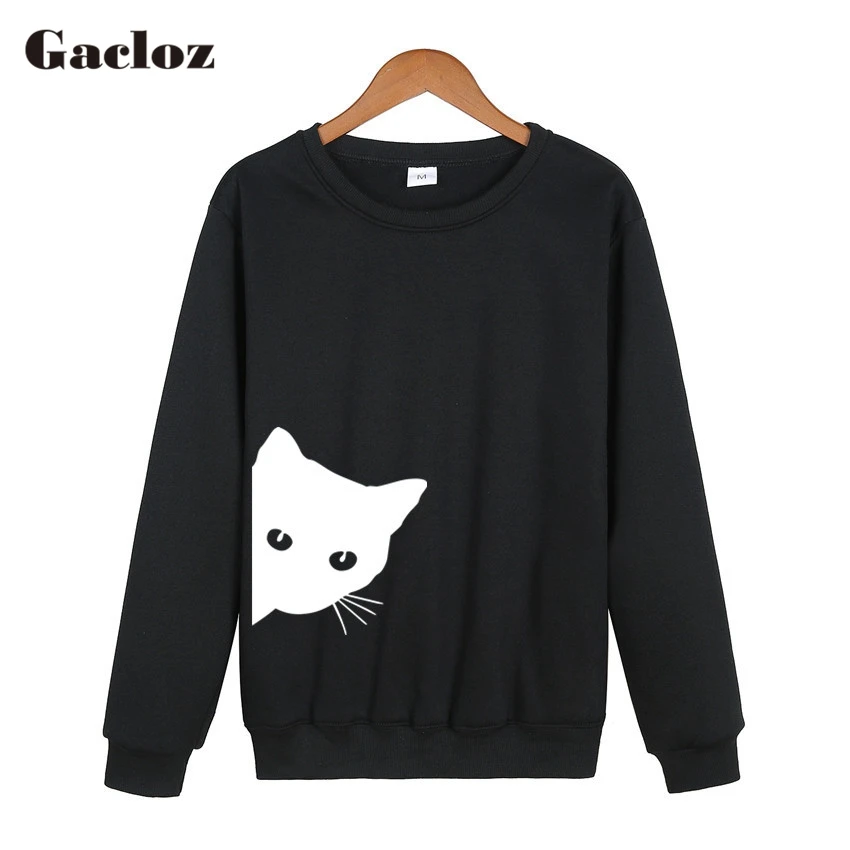 Gacloz Cat глядя сбоку 3D принт Для женщин повседневные кофты толстовки для девушек
