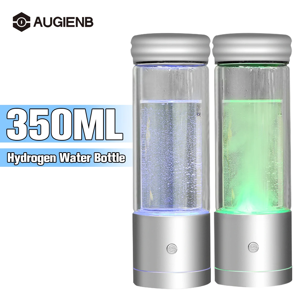

AUGIENB 350ML Hydrogen Rich Water Bottle Ionizer Generator Seperate H2 and O2 High Pure Alkaline Water Ionizer Hydrogen Rich Cup