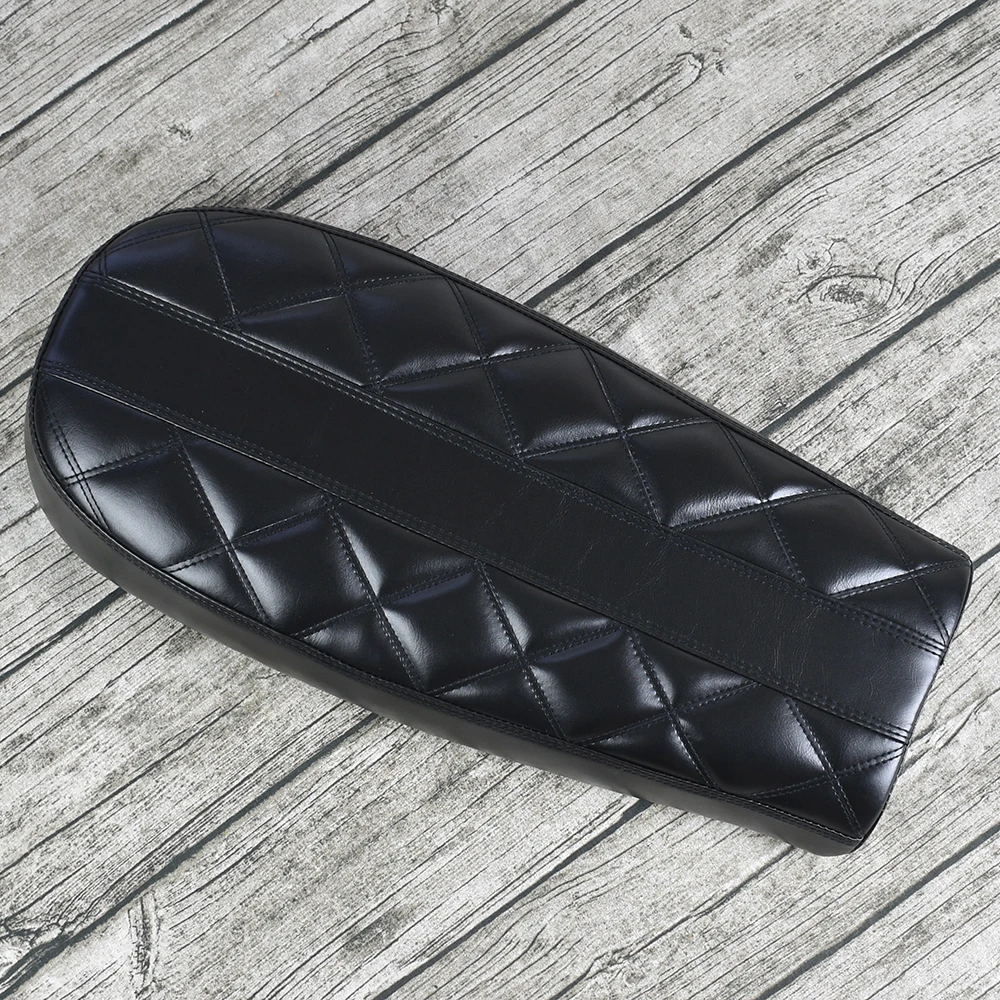 

Mayitr Blcak Motorcycle Cafe Racer Seat Custom Vintage Diamond Design Saddle Flat Pan Retro Seat CG125