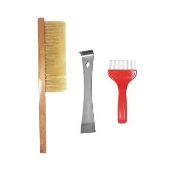 

3pcs/set Stainless Steel + wood Polished Bee Hive Hook Scraper Beekeeping Tool Pry Equipment New
