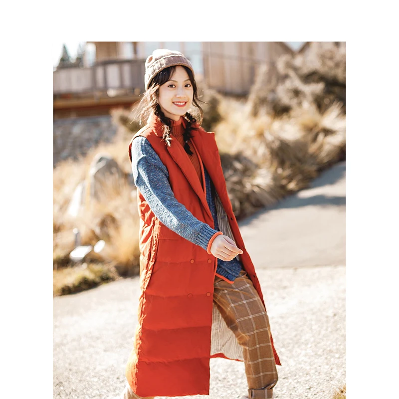 INMAN 2018 Winter New Arrival Female Lapel Warm Windproof Retro long Section Woman Down Coat