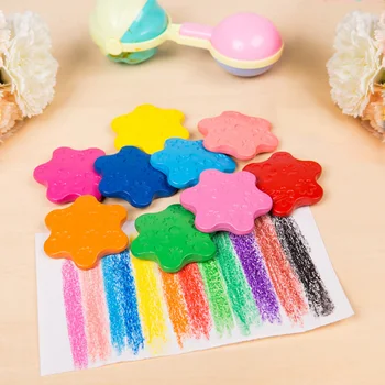 

Kids 12 Colors Fun Cartoon Colorful Flower Shaped Crayons Colored Crayons Sticks Painting Drawing Pen Tool Coloring Graffiti Toy