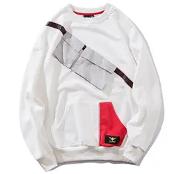 Диагональ мульти-пуловер с карманами толстовки 2019 Для мужчин Для женщин хип-хоп Повседневное уличная Толстовка Модные мужские топы Wj020