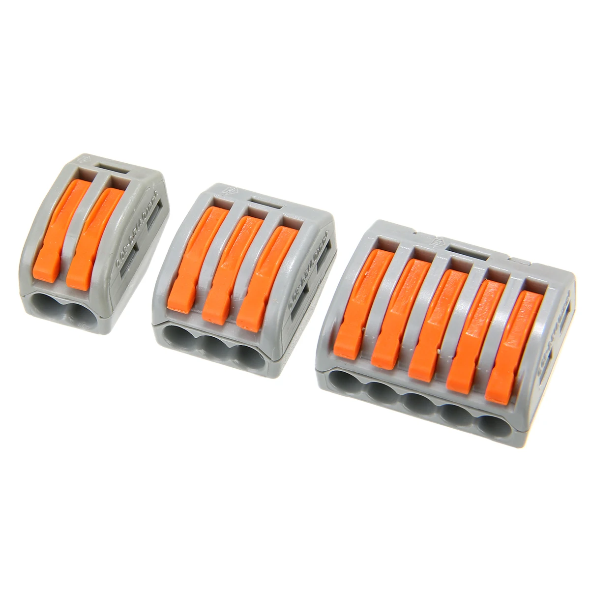 

60pcs Plastic Practical Terminal Block 2/3/5 Hole Spring Lever Terminal Block Electric Cable Wire Connector Flexible Operating