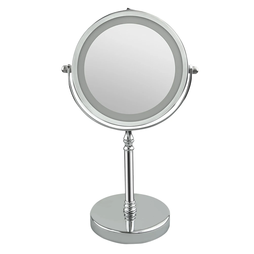 1pc Makeup Mirror Double Sided 360 Degree Rotation LED 10X