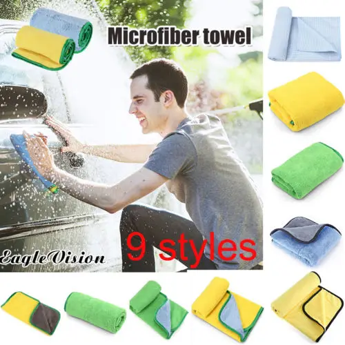 Car Wash Microfiber Towel Auto Cleaning Drying Cloth Hemming Super Absorbent