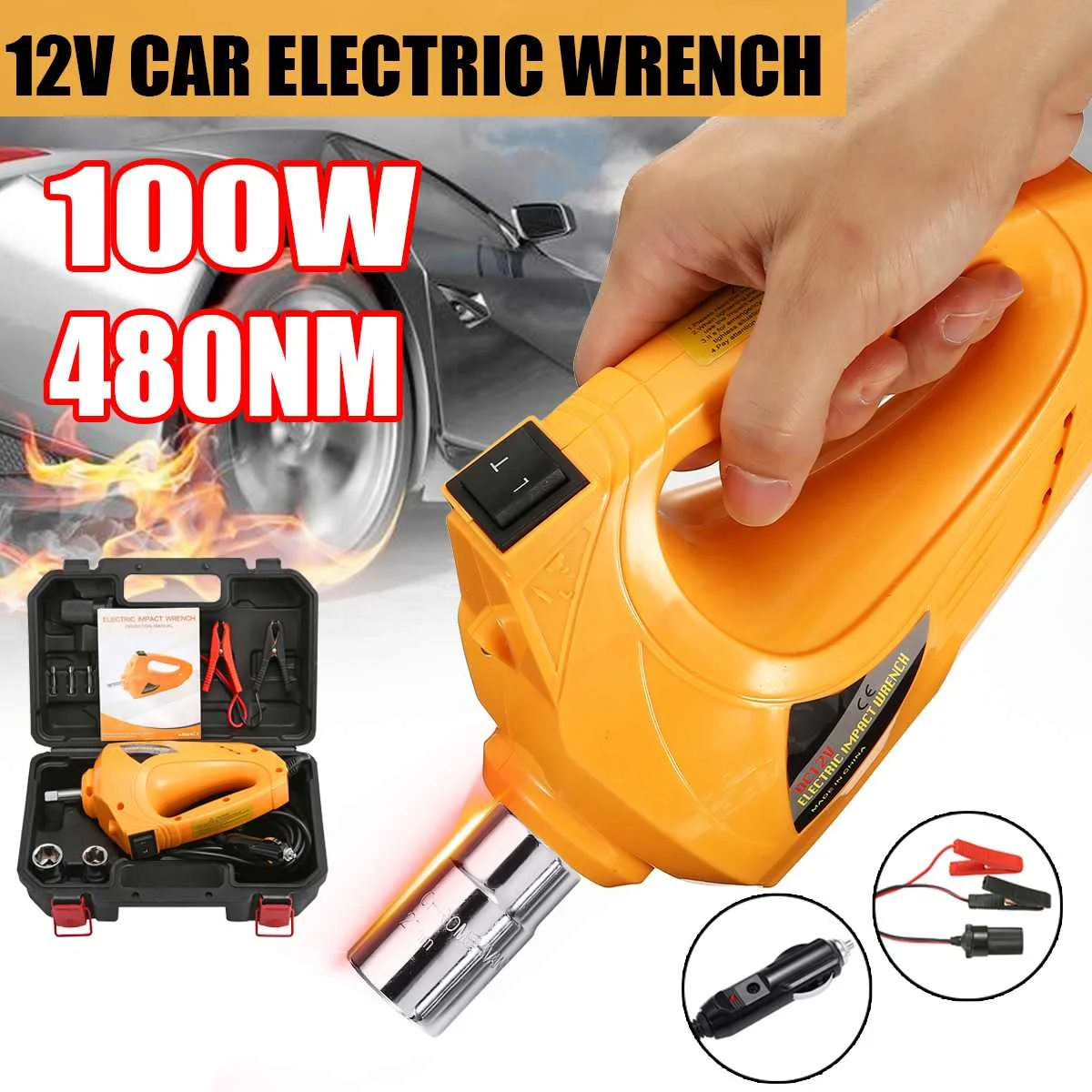 

DC12V Professional Car Electric Impact Wrench Portable Car Sedan Tyre Screws Wrench Socket 1/2 inch Car Tire Removal Repair Tool