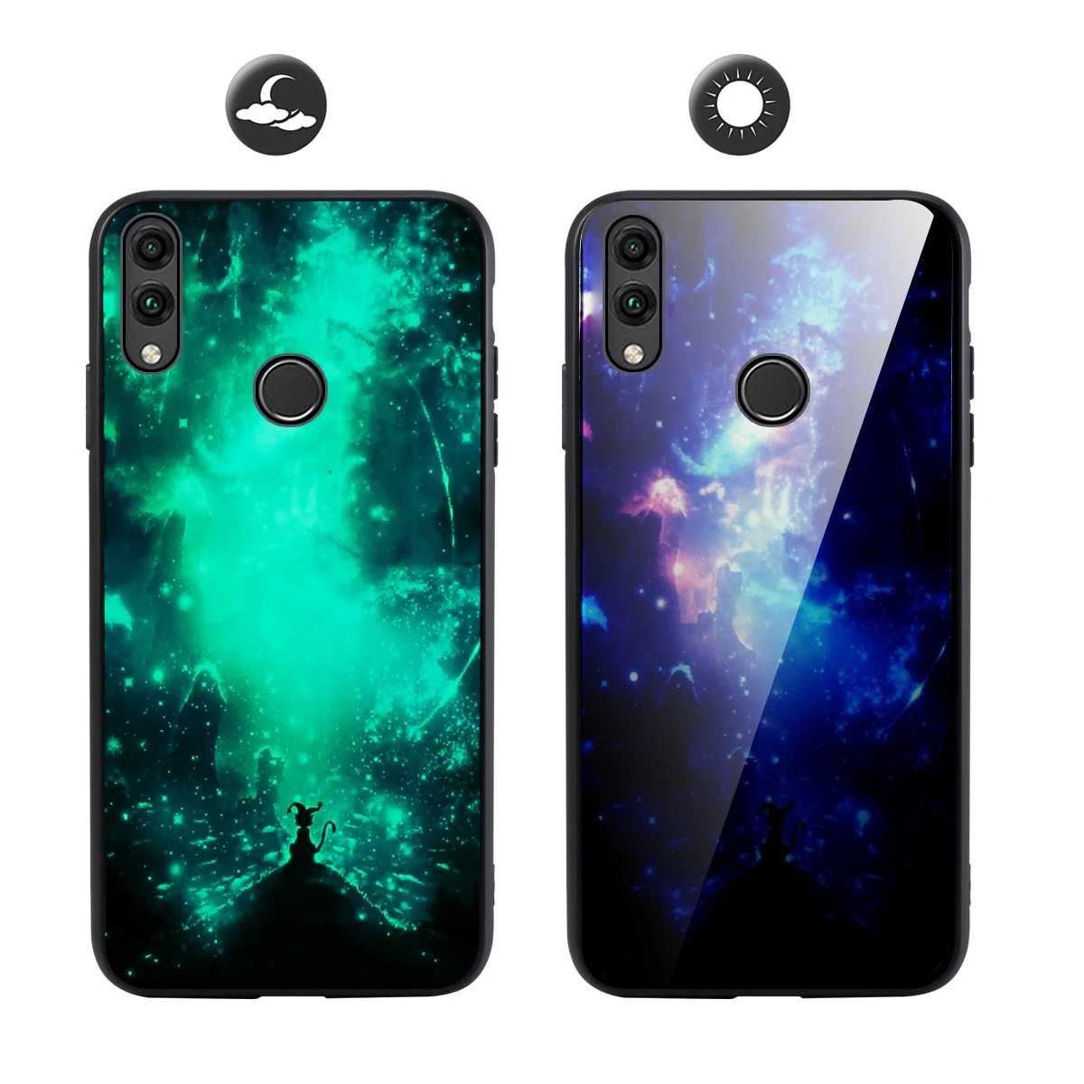 Задняя крышка из закаленного стекла для huawei Honor 8X силиконовый мягкий светящийся