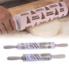 35 см/43 см Рождественская рельефная Скалка Рождественская елка Рождественская Снежинка узор Скалка тесто Выгравированный кухонный гаджет