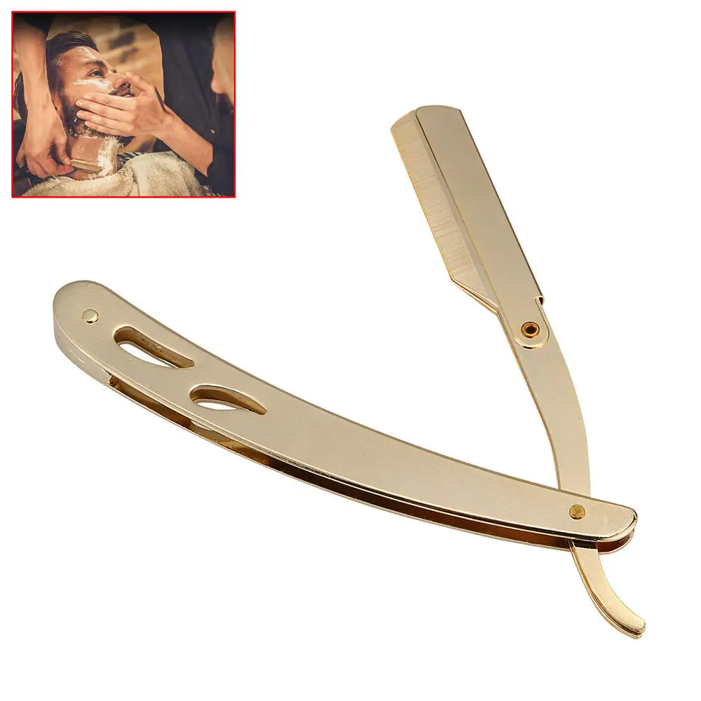 

1 pc Professional Vintage Manual Shaver Razor Face Hairdressing Stainless Steel Folding Razor Blade Scraping Hair Haircut