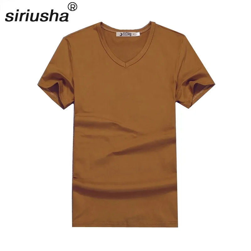 

S99 Tee Men Thin Solid Short Sleeved T-shirt V-neck Summer on the Outside T Shirt Spring Autumn and Winter Inside Wear S-5XL
