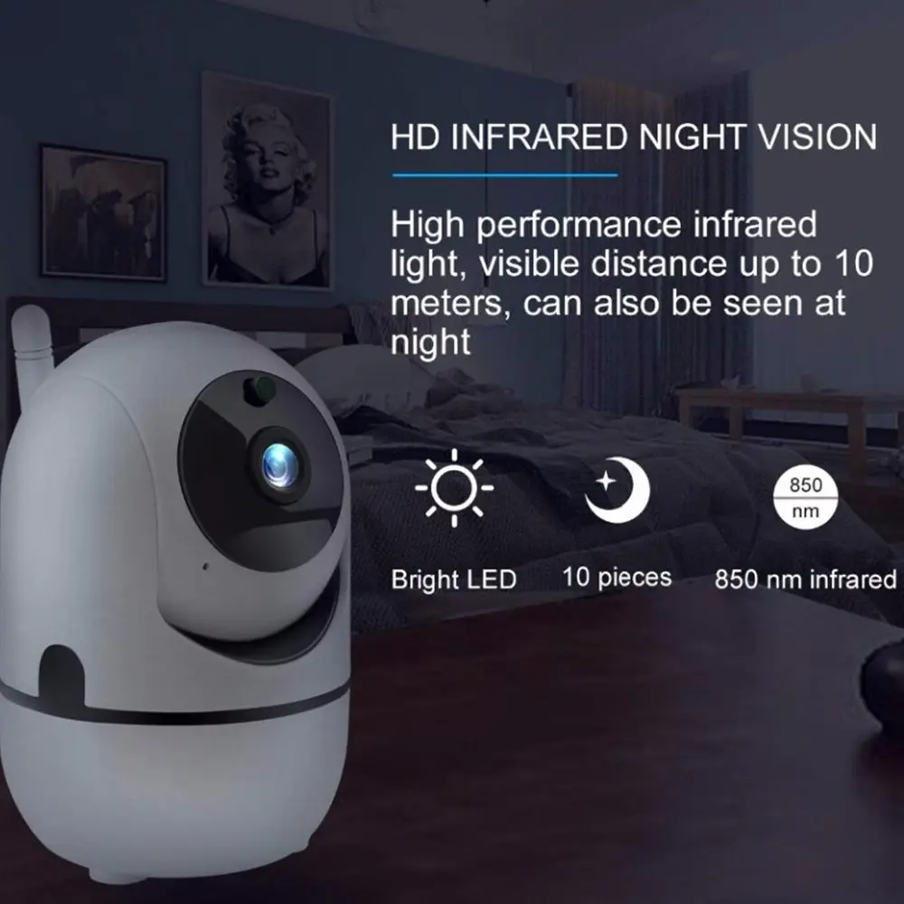  HD 1080 P 2.0MP Wifi Senza Fili del IP Della Macchina Fotografica di Sicurezza Domestica Mini Cam T