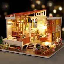 Роскошный DIY кукла домашняя мебель миниатюрный кукольный дом пылезащитный чехол деревянный кукольный домик свет дом ручной работы для Детские куклы игрушки