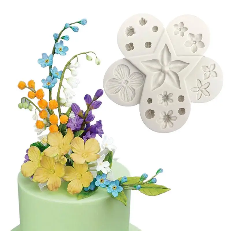 

Flower Shape Ceramic Arts Mould Pottery Handmade Fondant Cupcake DIY Polymer Clay Epoxy Molding Tool Baking Mold