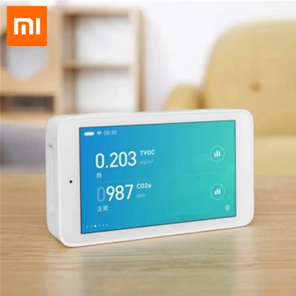 Xiaomi Youpin Air Detector Intelligent Linkage 3 High-precision Humidity Sensors 3.97" Touch screen Remote Monitoring PM2.5 CO2a |