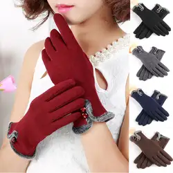 Hirigin зимние теплые женские перчатки модные перчатки с сенсорным экраном варежки теплые 2019 новые плюшевые перчатки принцессы