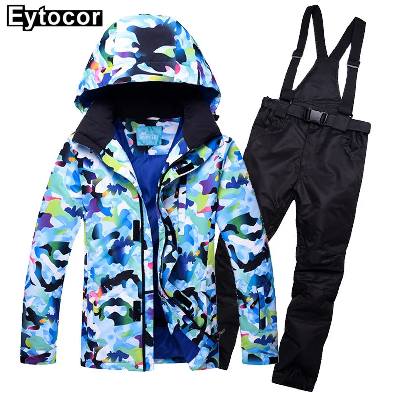 

EYCOTOR Men Windproof Waterproof Skiing Snowboarding Suits Set Female Outdoor Ski Jacket + Pants Brand Unisex Warm Skiing Jacket
