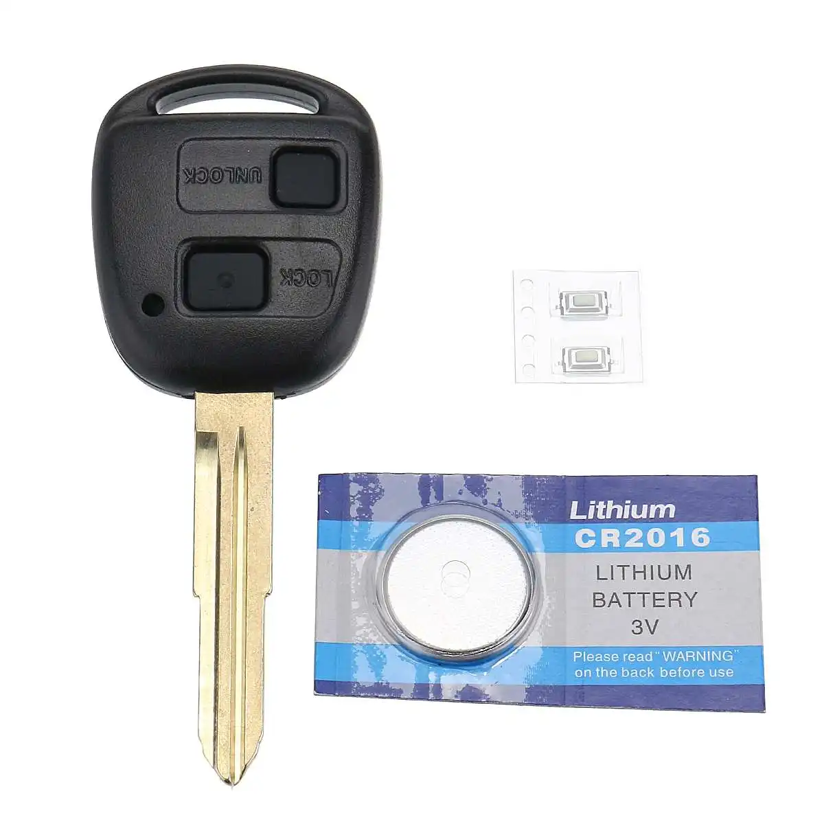 

Car Remote Key For Toyota Echo Yaris Corolla Camry Avalon RAV4 4Runner Solara 2 Buttons Fob Case Shell With Battery TOY41 Blade