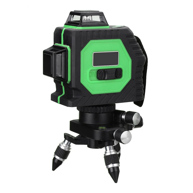 

Best Price 3D 12 Laser Lines 360 Degree Rotary Auto Self Leveling Laser Level Indoor/Outdoor Green Cross Lights Measure Tool Kit