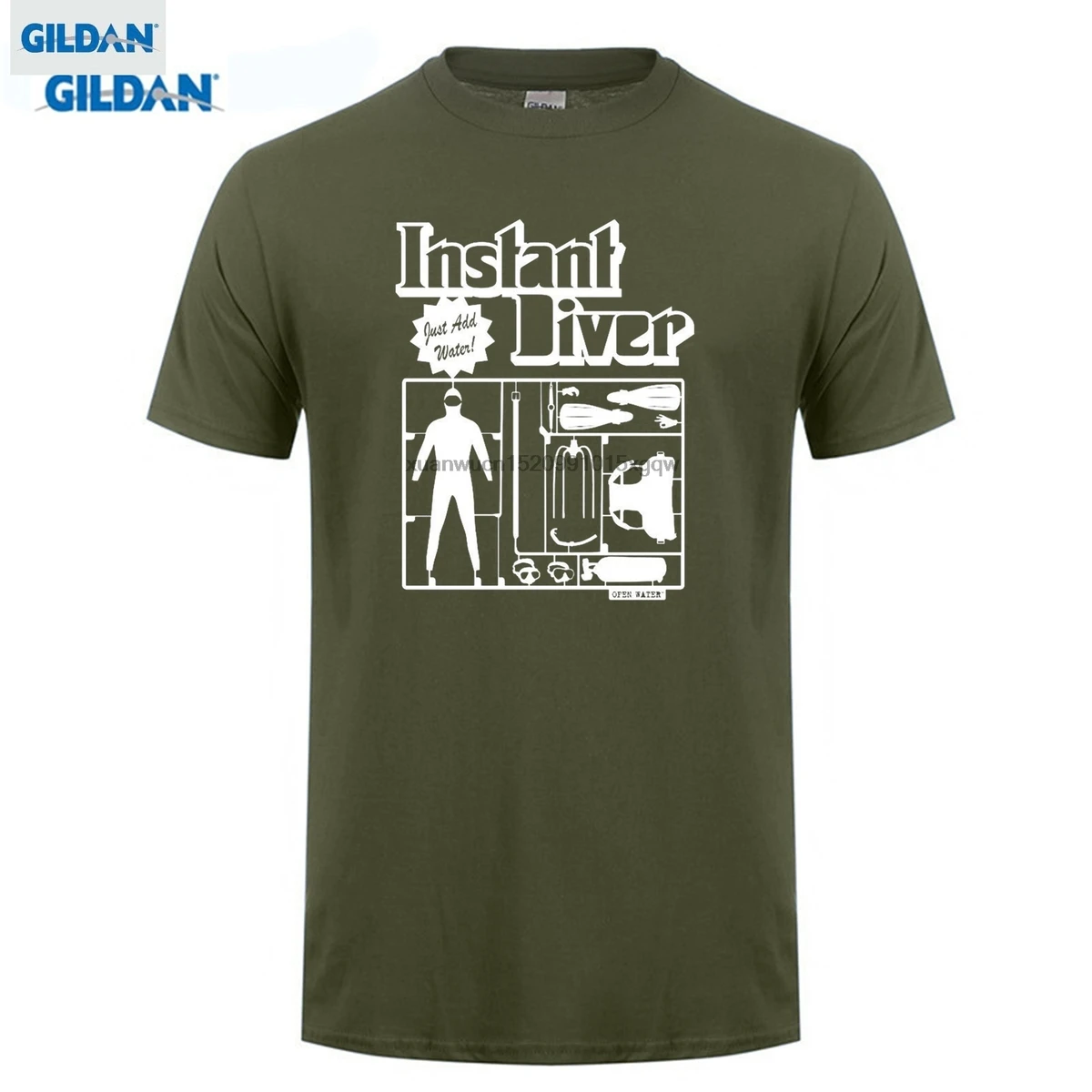 

GILDAN Instant Just Add Water T-SHIRT Divers Divinger Scuba Dive Funny Gift Birthday Cartoon Print Short Sleeve T Shirt