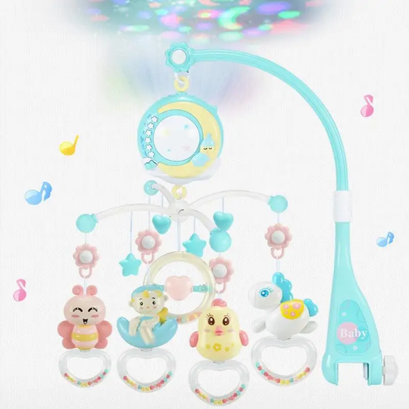 

FBIL-Baby Rattles Crib Mobiles Toy Holder Rotating Crib Mobile Bed Musical Box Projection 0-12 Months Newborn Infant Baby Boy