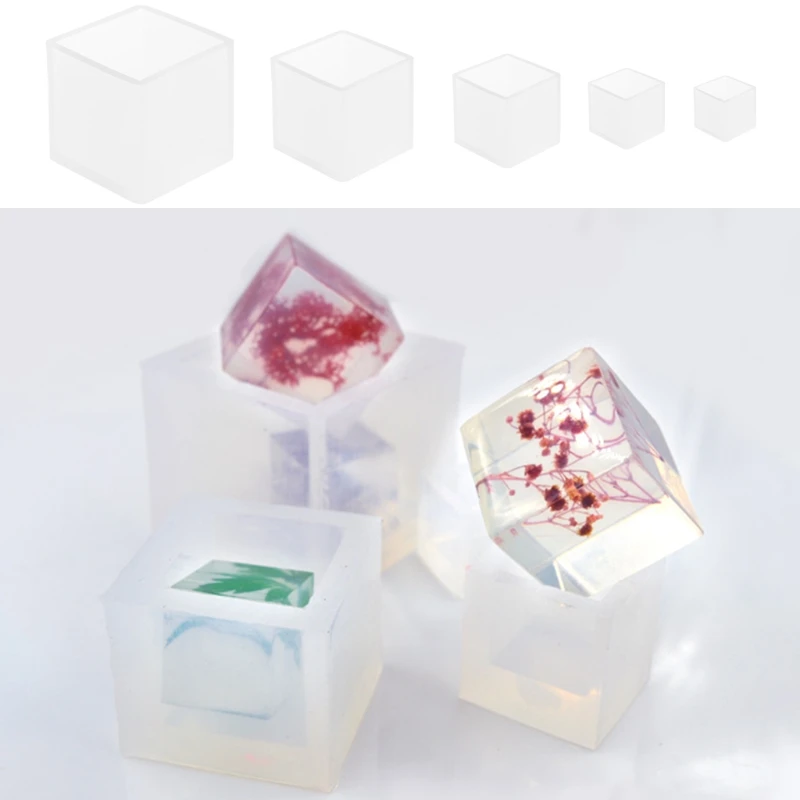 5 шт. силиконовая форма для изготовления Подвески Изготовление ювелирных изделий Cube полимерный литой плесень Diy Craft Tool
