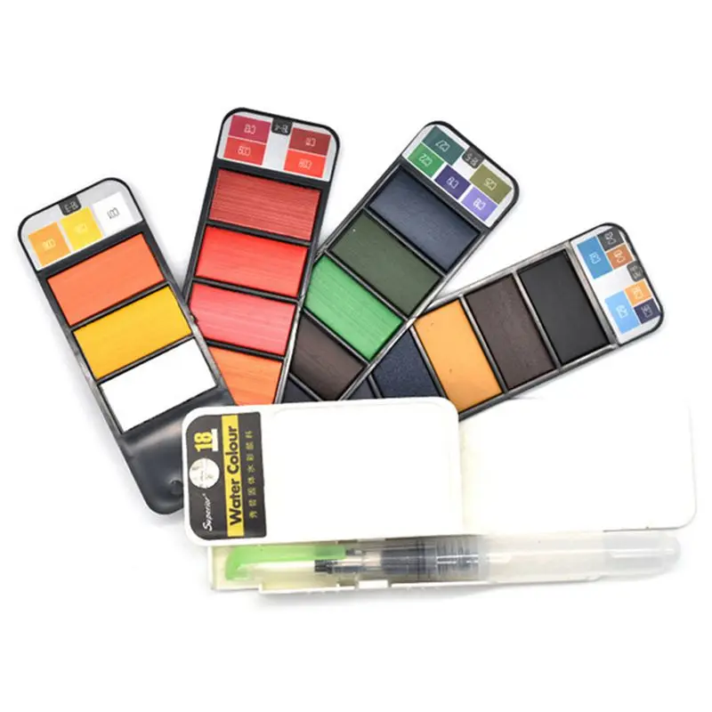 

Pigment Paints Set Solid Watercolor With Waterbrush For Drawing Painting Watercolors collapsible suit