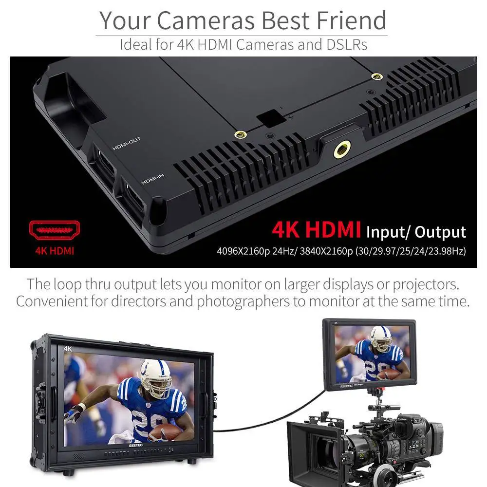 Feelworld FW279 7 inch Ultra Bright 2200nit DSLR Camera Field Monitor 4K HDMI Full HD 1920x1200 LCD