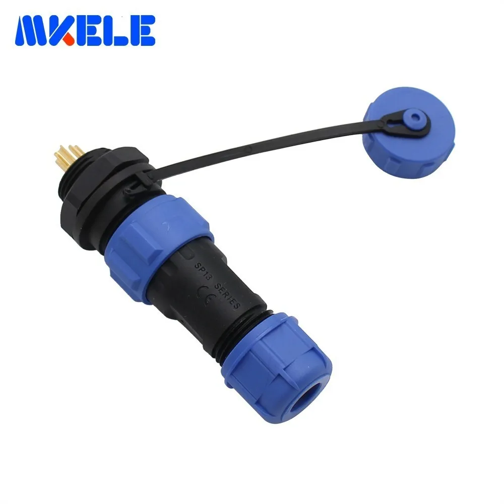 

IP68 Waterproof Aviation Connectors 13MM Straight Rear Nut Connector SP13 3 Pin Aeronautical Plug And Socket Protective Plug
