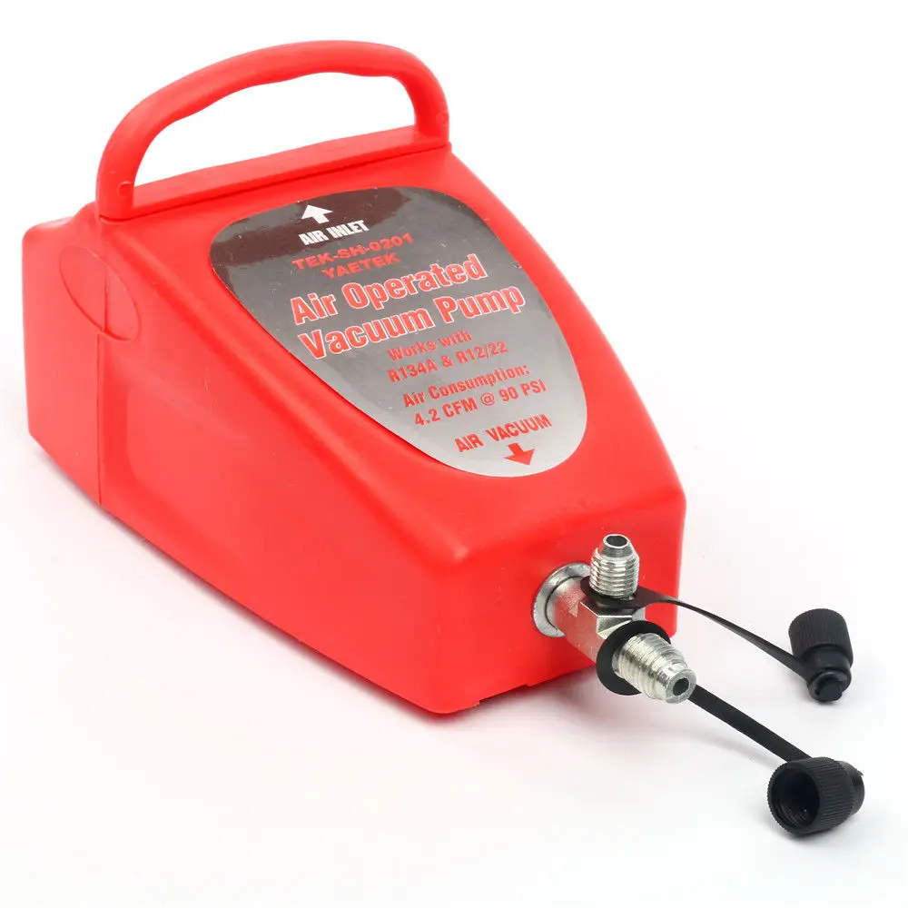 

4.2CFM A/C Air Conditioning System Tool Air Operated Vacuum Pump Auto 1/2" ACME (R134a) & R12 Connector 80~150PSI Air Pressure